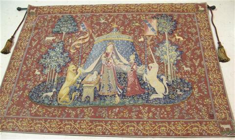 Appraisal: GOBLYS CLUNY UNICORN TAPESTRY Copy of the original hanging in