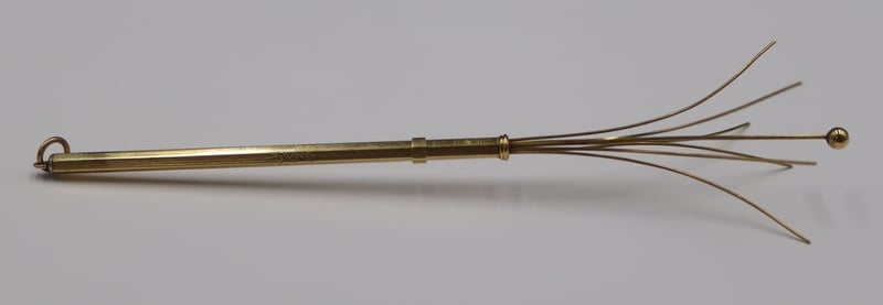 Appraisal: GOLD SIGNED CARTIER KT GOLD SWIZZLE STICK Monogrammed Cartier kt