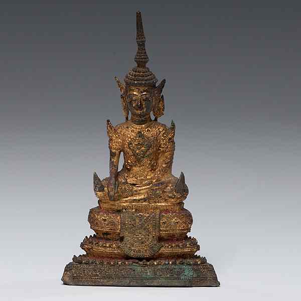 Appraisal: Sino Tibetan Gilt Bronze Buddha Sino Tibetan a gilt bronze