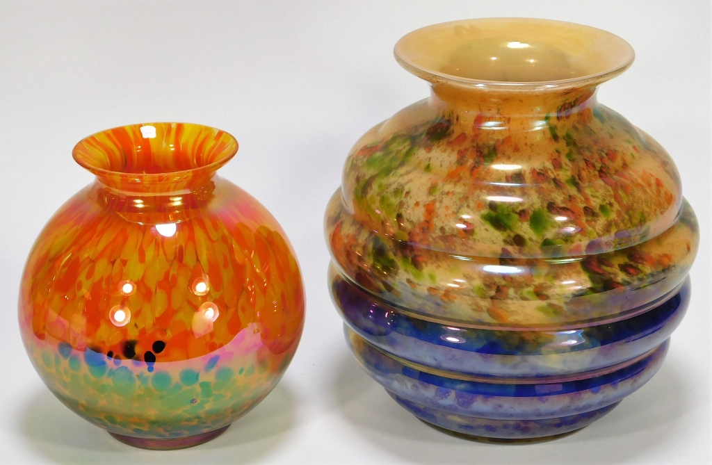 Appraisal: KRALIK IRIDIZED BOHEMIAN CZECH ART GLASS VASES Bohemia Early th