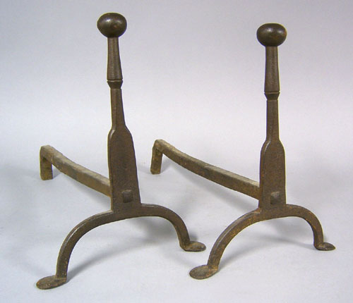 Appraisal: Two pair of cast and wrought iron andirons mid late