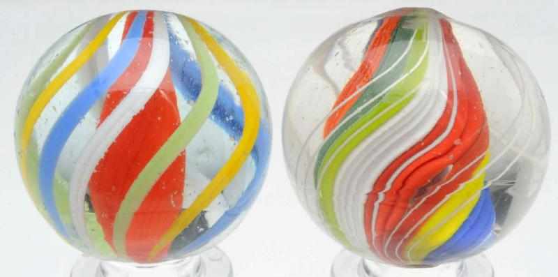 Appraisal: Lot of Brightly Colored English Swirl Marbles Includes one tight