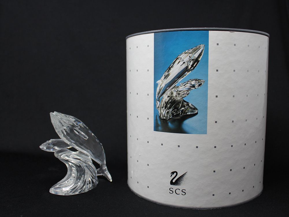 Appraisal: Swarovski Collector's Society Whales Figure Swarovski Crystal Annual Edition Care