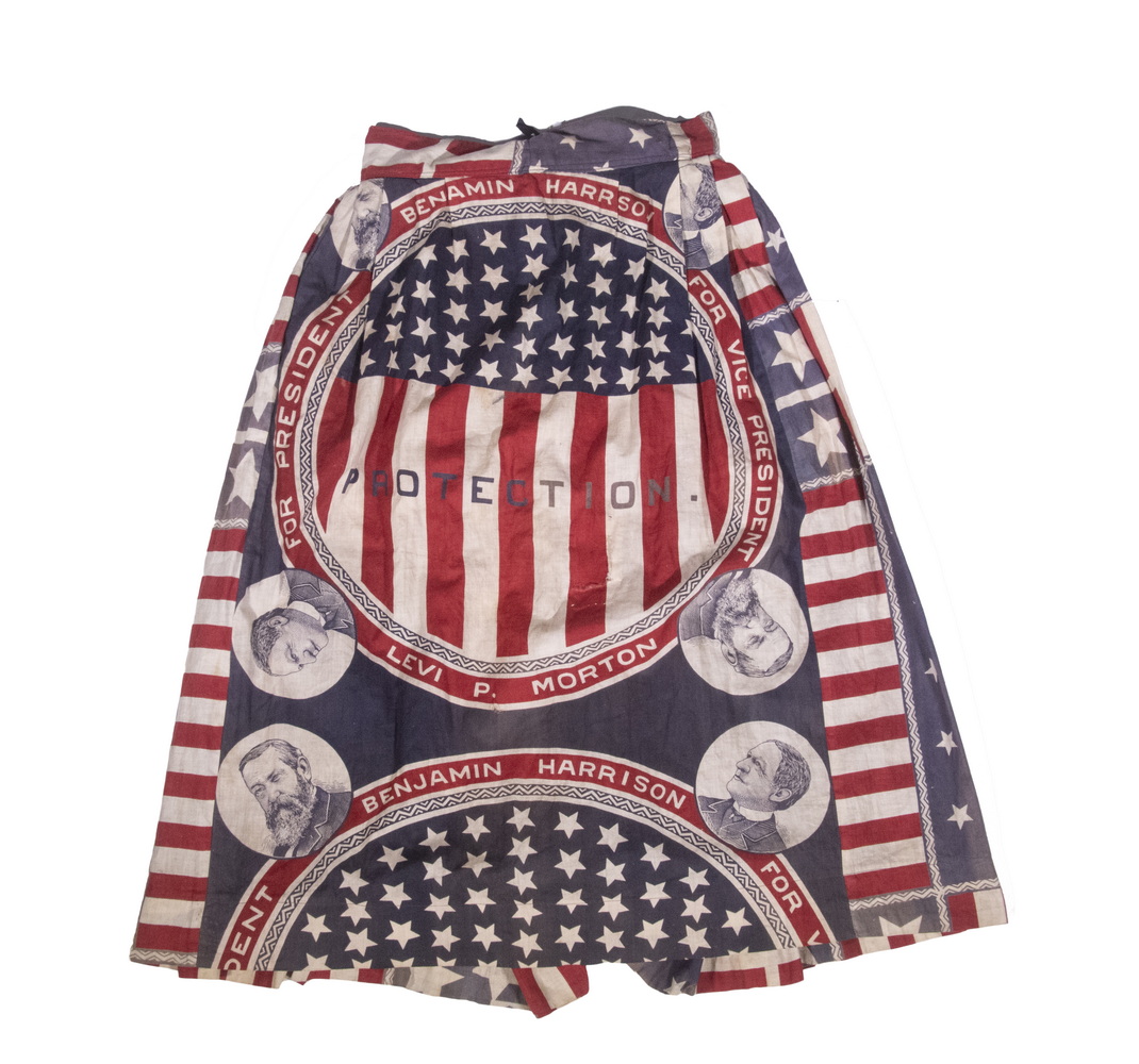 Appraisal: ORIGINAL HOME MADE HARRISON PRESIDENTIAL CAMPAIGN SKIRT From printed cotton