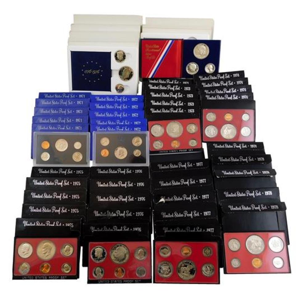 Appraisal: COINS Large lot of US proof sets includes six piece