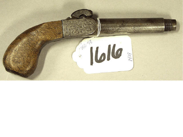 Appraisal: Antique Belgian made percussion pistol Estimate -