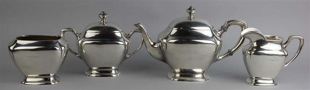 Appraisal: AMERICAN SILVER FOUR-PIECE TEA SERVICE makers marks for Frank W