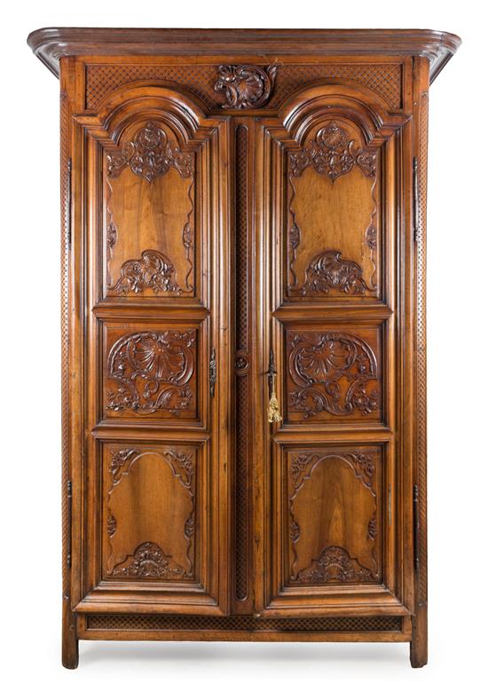 Appraisal: Sale Lot A French Provincial Carved Fruitwood Armoire th th