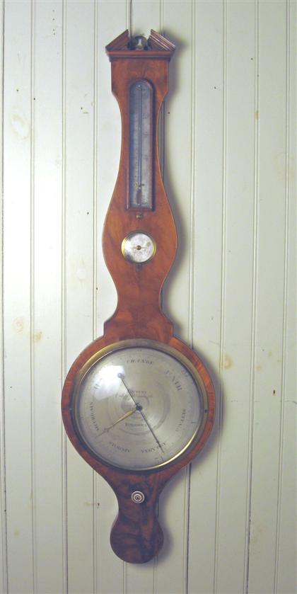 Appraisal: English mahogany banjo barometer l dubini holbon th century Of