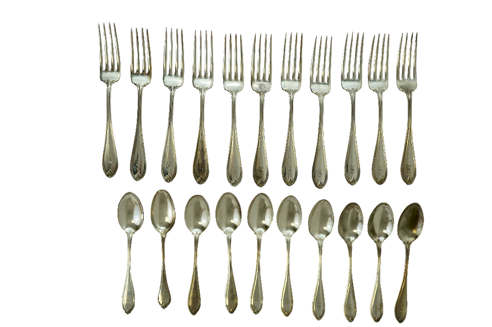 Appraisal: Sterling Silver Eleven Dinner Forks Table Spoon Sterling Silver Eleven