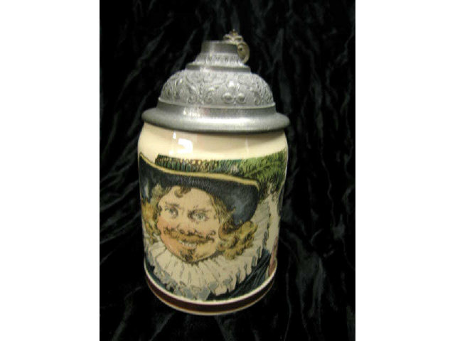 Appraisal: Mettlach Stein liter P U G cavalier scene