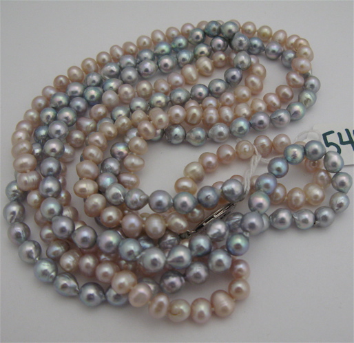 Appraisal: TWO PEARL NECKLACES one is in length and strung with