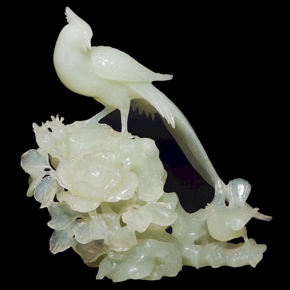 Appraisal: A late th early th century Chinese jadeite carving A