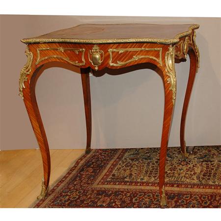 Appraisal: Louis XV Style Gilt-Metal Mounted Walnut Center Table Estimate -