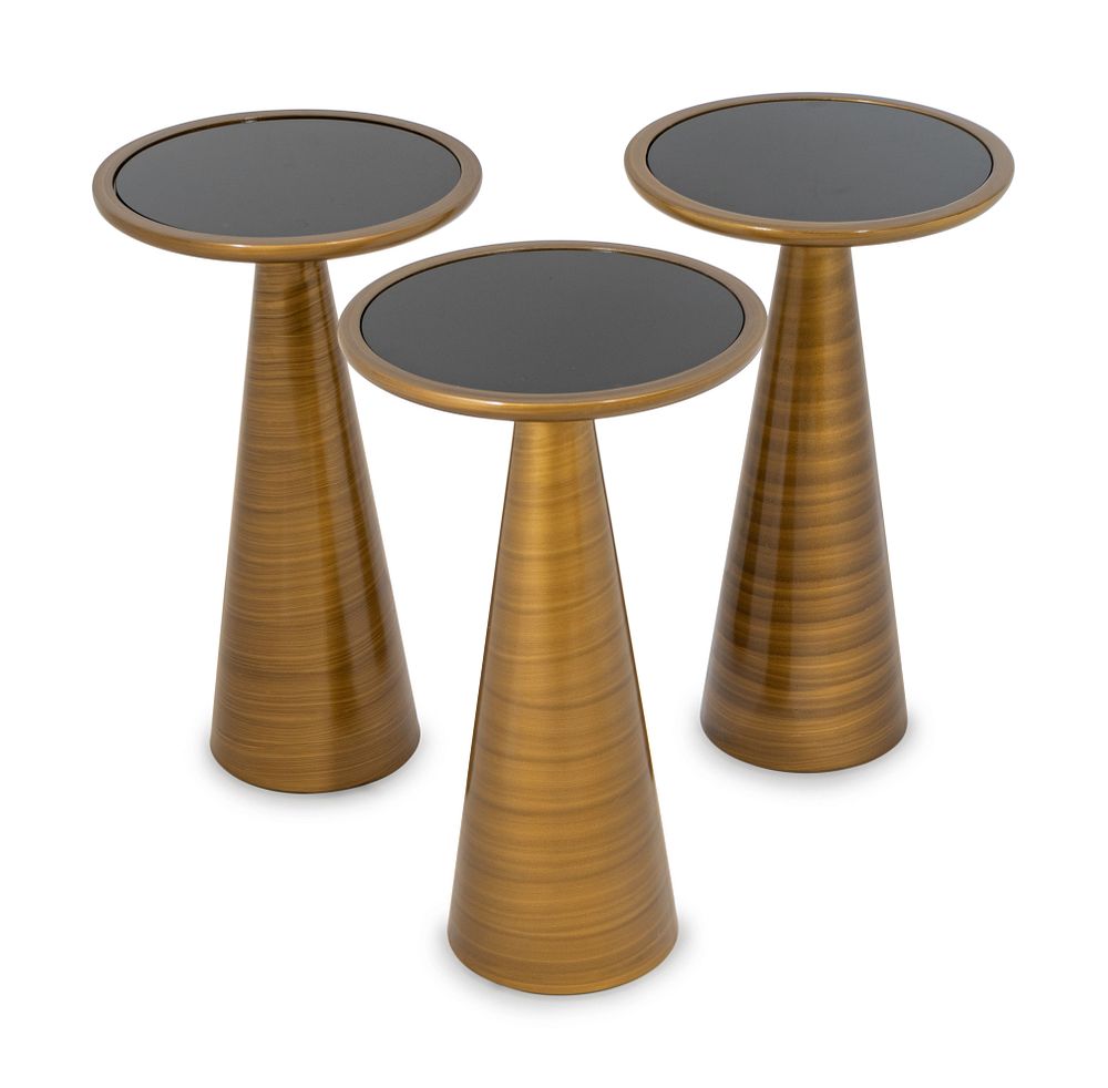 Appraisal: Three Mitchell-Gold Addie Pull Up Bronze Side Tables Height x