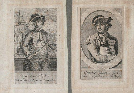 Appraisal: MEZZOTINT OF COMMANDER ESEK HOPKINS AND CHARLES LEE ENGRAVING RARE