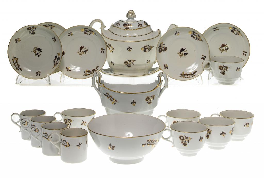 Appraisal: A FLIGHT BARR TEA AND COFFEE SERVICE painted in warm