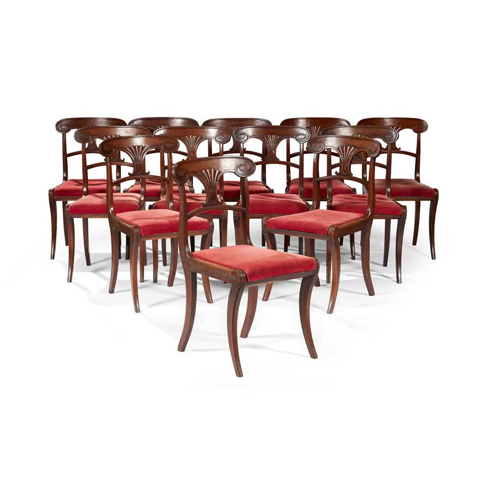 Appraisal: SET OF TWELVE REGENCY STYLE MAHOGANY DINING CHAIRS TH CENTURY