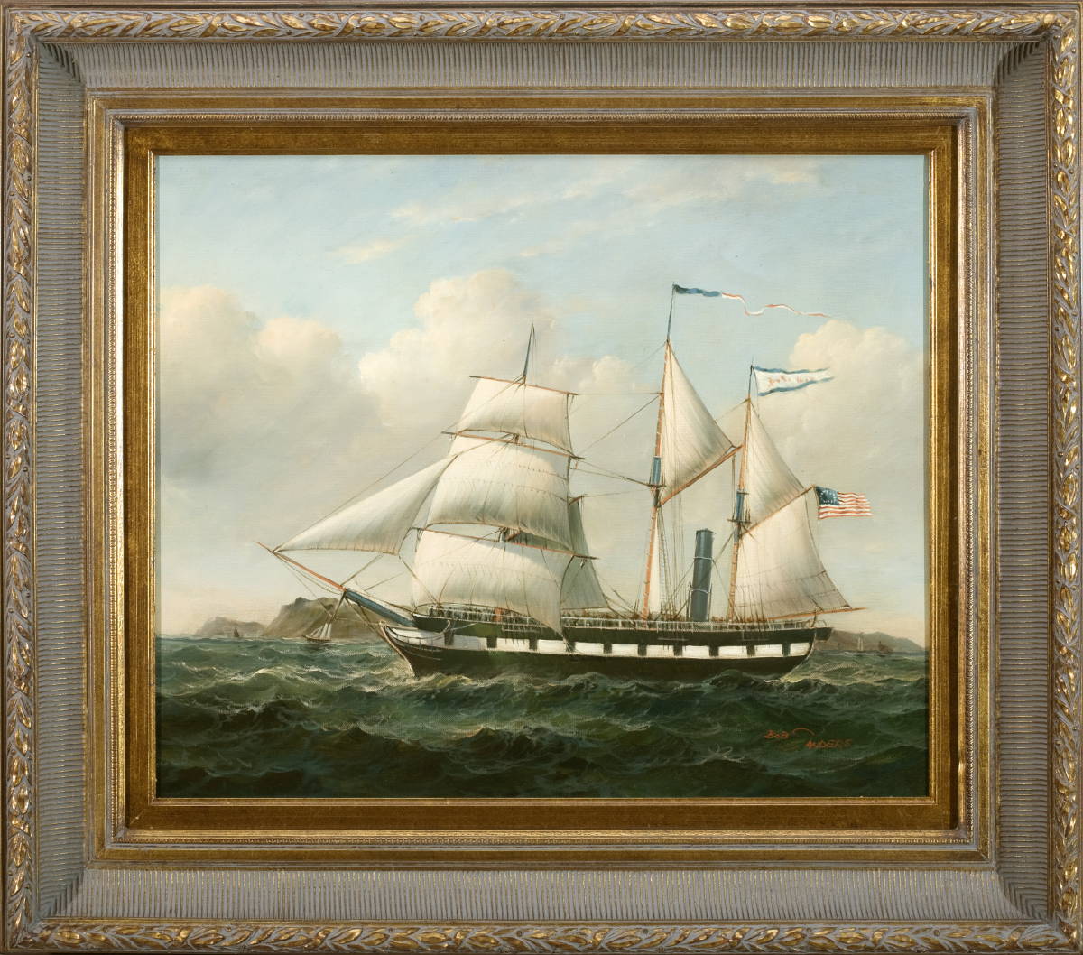 Appraisal: ROBERT SANDERS AMERICAN TWENTIETH CENTURY PORTRAIT OF AN AMERICAN SHIP