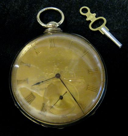 Appraisal: karat yellow gold open face pocket watchswiss mid th century