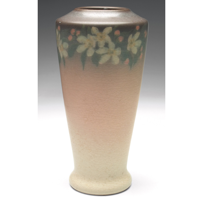 Appraisal: Rookwood vase shouldered shape in a Vellum glaze nicely painted