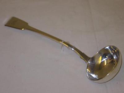 Appraisal: A VICTORIAN SOUP LADLE in Fiddle pattern with chased initials