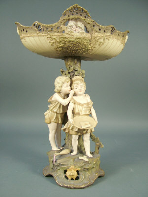 Appraisal: Ernst Wahliss a large porcelain Art Nouveau figural bowl circa