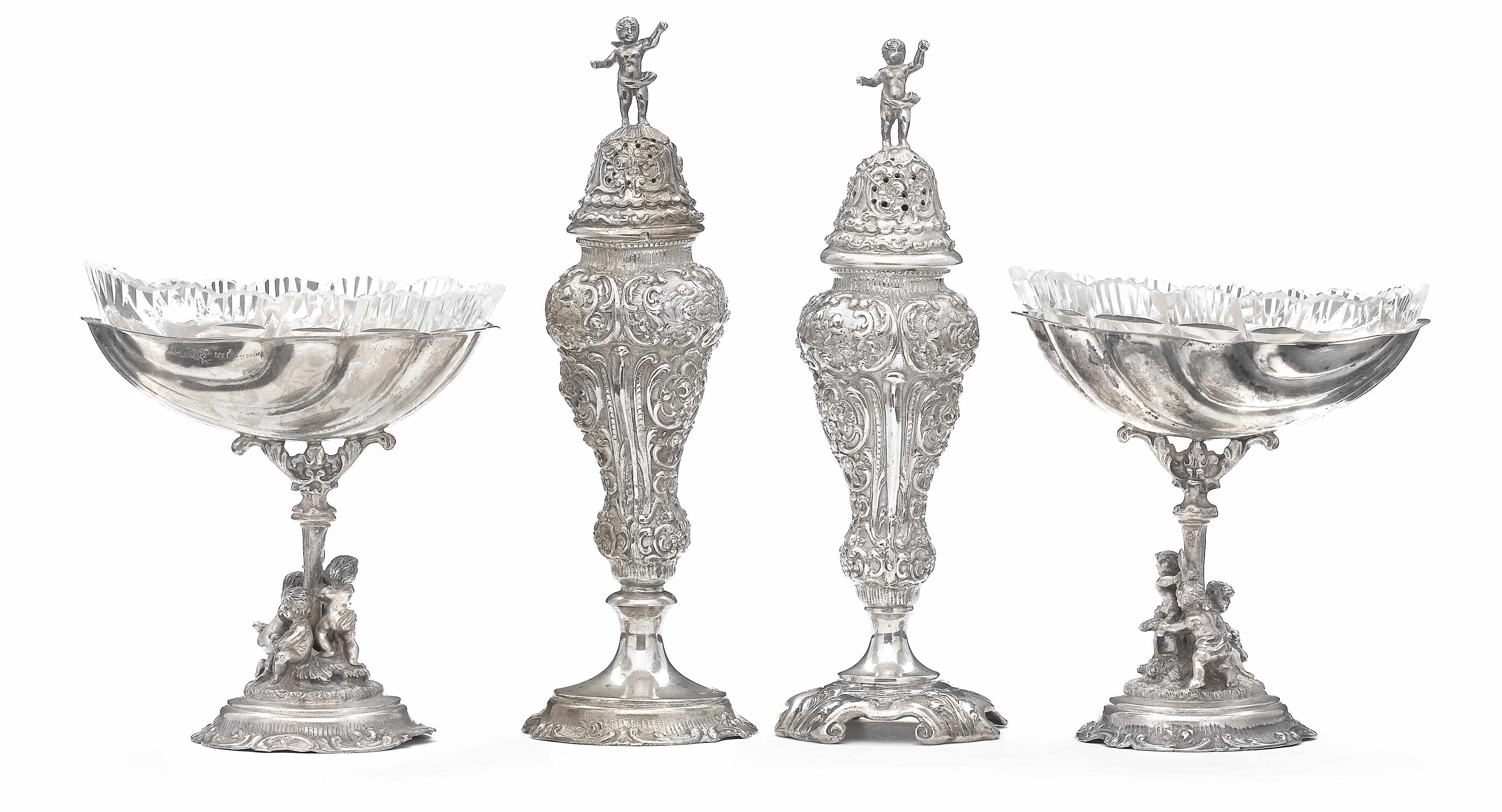 Appraisal: A German standard silver set of four figural salts with