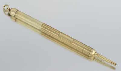 Appraisal: A k Gold Pencil Holder k yellow gold pencil holder