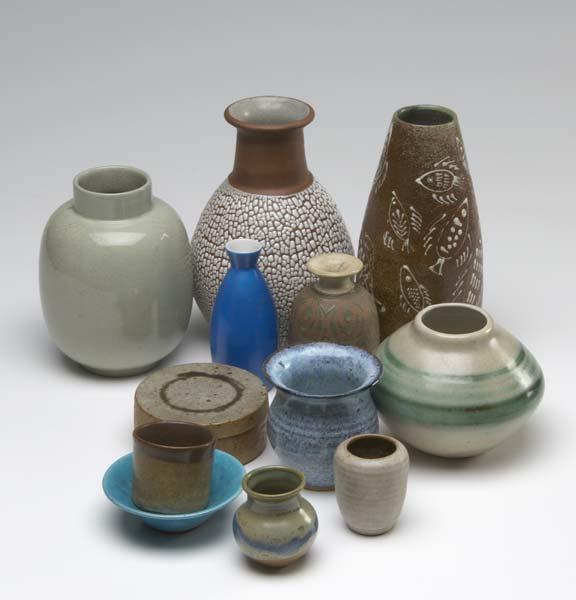 Appraisal: STUDIO POTTERY Twelve assorted pieces including vases bowls and lidded