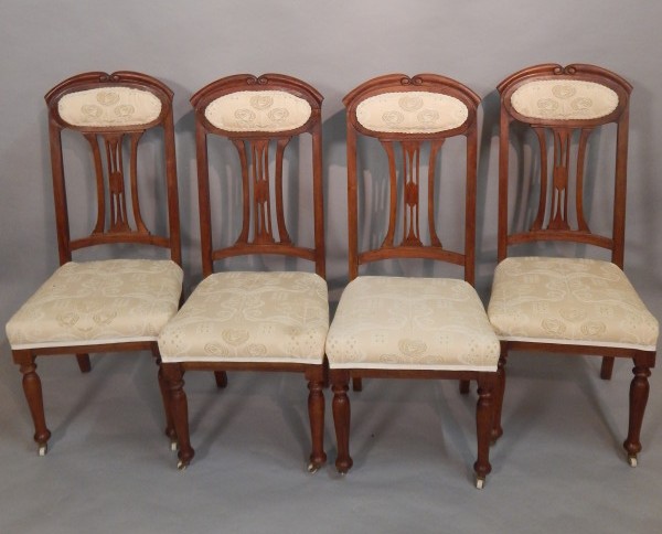 Appraisal: A set of four late thC Art Nouveau mahogany dining