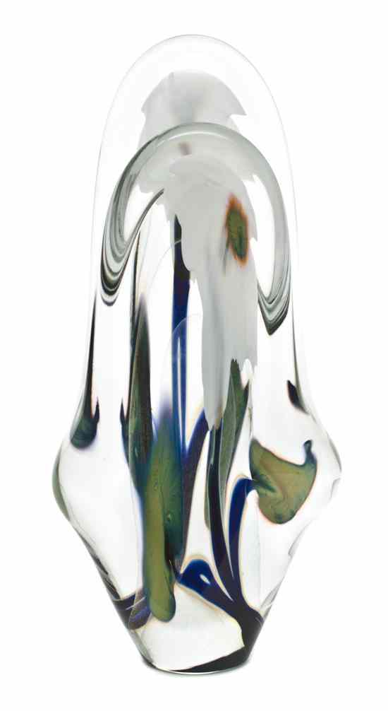 Appraisal: A Charles Lotton Glass Vase of squat baluster form having