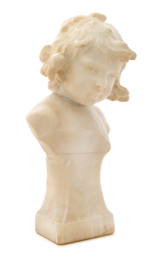 Appraisal: Sale Lot A Continental Alabaster Bust depicting a young girl