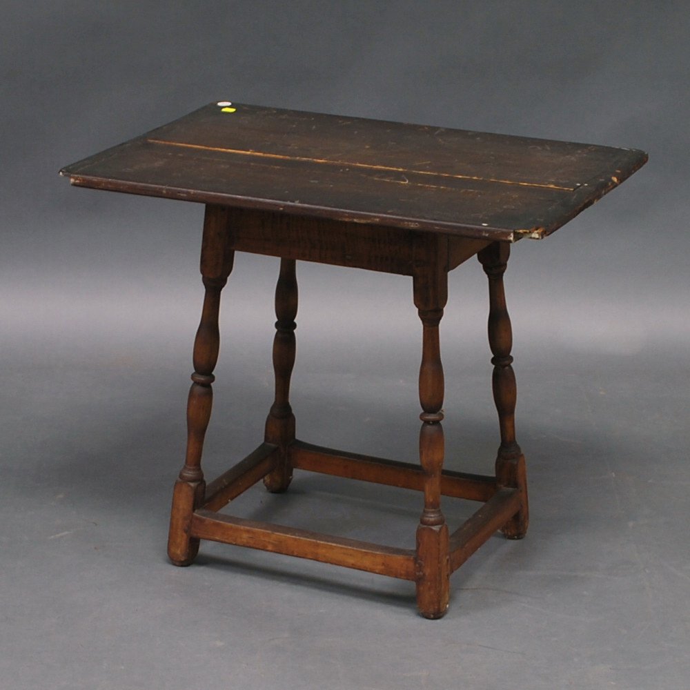 Appraisal: William and Mary-style Pine and Maple Tavern Table the pine