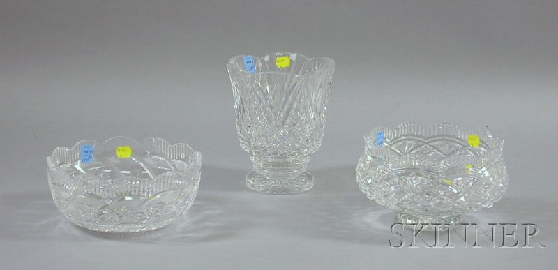 Appraisal: Three Waterford Cut Crystal Items two bowls and a footed