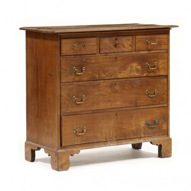 Appraisal: SOUTHERN LATE CHIPPENDALE WALNUT CHEST OF DRAWERS Attributed to western