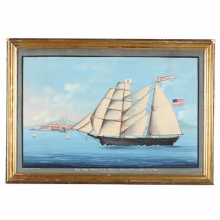 Appraisal: Ship Portrait of the American Brig Mary Stewart gouache on