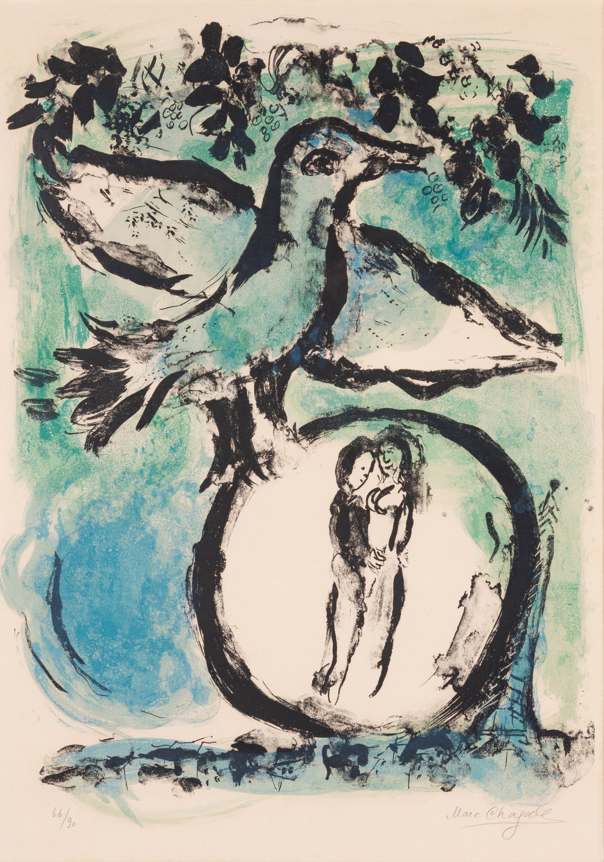 Appraisal: MARC CHAGALL RUSSIAN FRENCH - L'OISEAU VERT THE GREEN BIRD