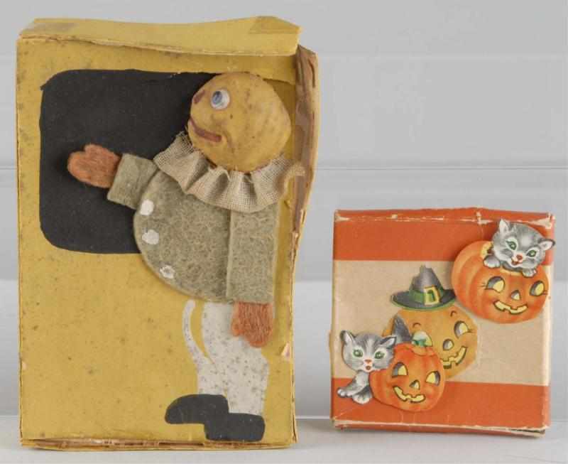 Appraisal: Halloween Box Description Includes a composition pumpkin head with cloth