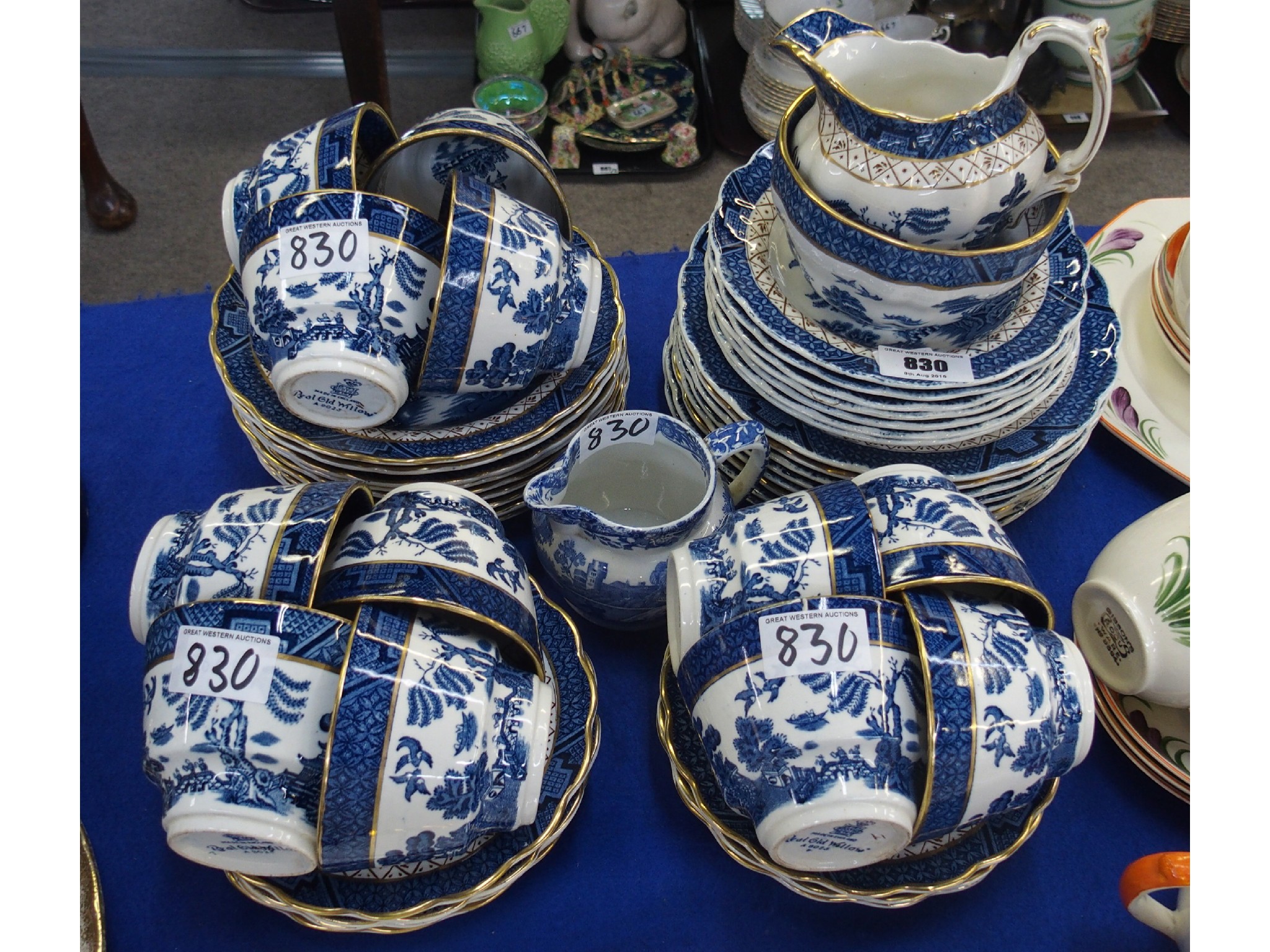 Appraisal: Booth's Real Old Willow blue and white teaset for eight