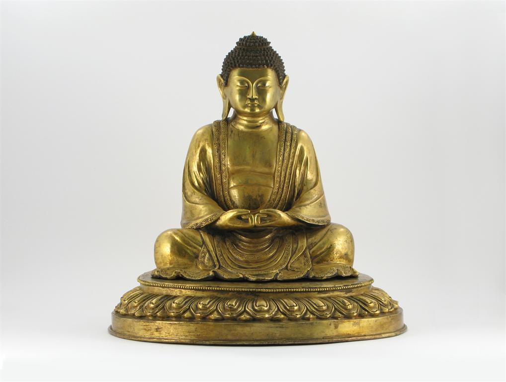 Appraisal: A large Japanese gilt bronze figure of Buddha