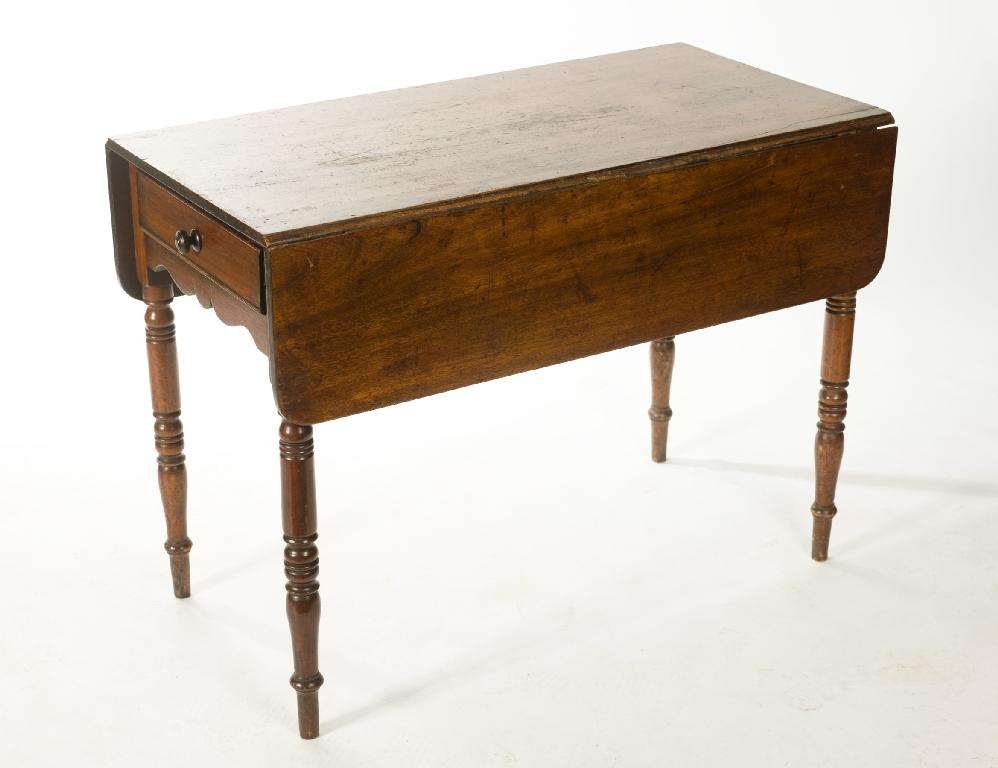 Appraisal: th CENTURY MAHOGANY PEMBROKE TABLE each end fitted with a