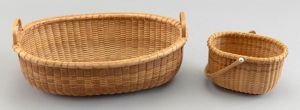 Appraisal: TWO OVAL NANTUCKET BASKETS CONTEMPORARY X AND X TWO OVAL