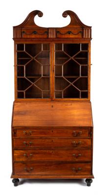 Appraisal: An Anglo-Chinese rosewood bureau bookcase probably Canton th Century the