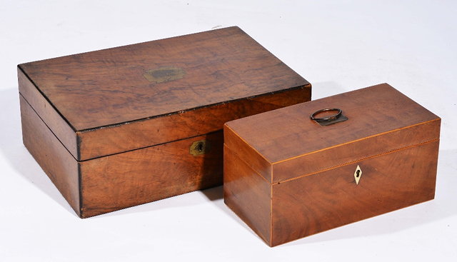 Appraisal: Victorian walnut large work box cm and a th Century