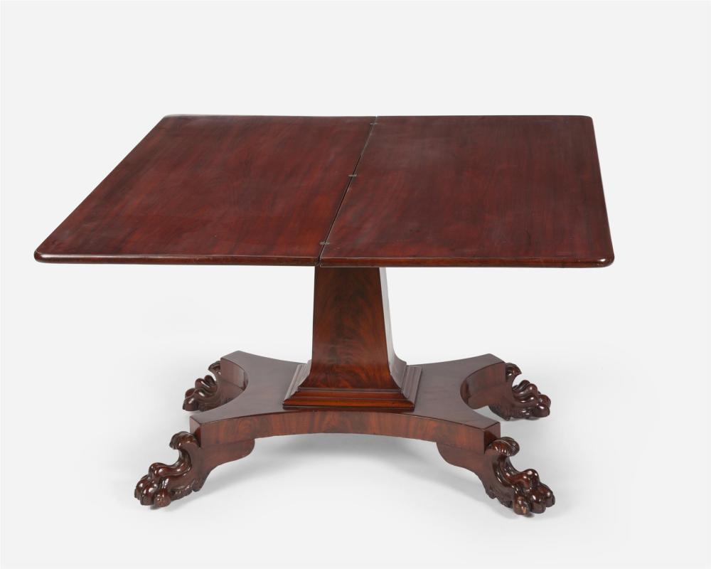 Appraisal: An American Empire mahogany flip-top game table Mid- th Century