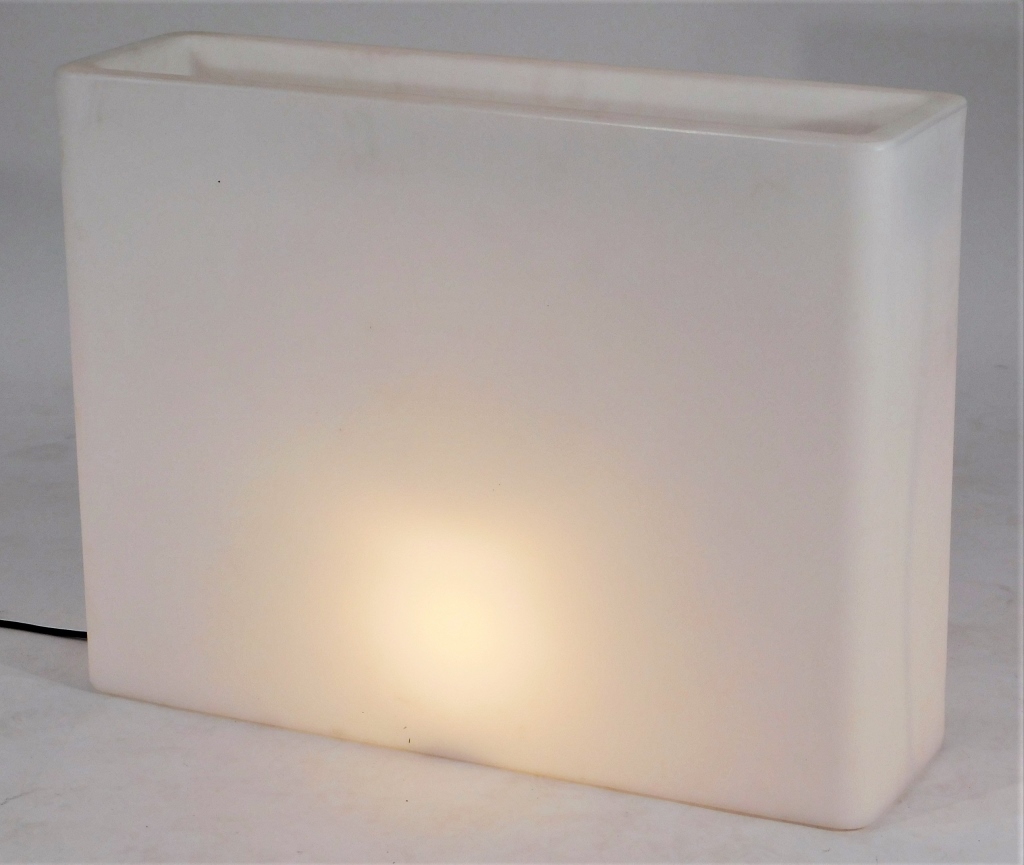 Appraisal: VASARI WHITE MOLDED PLASTIC ILLUMINATED PLANTER United States th CenturyRectangular