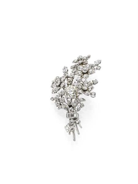 Appraisal: CARTIER - a mid- th century diamond set brooch Revised