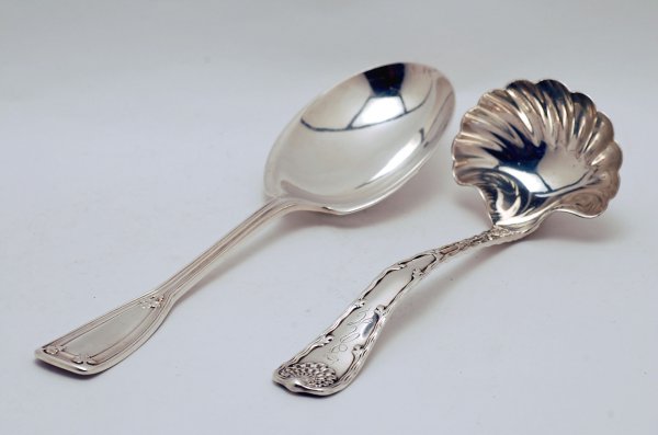 Appraisal: Two Tiffany sterling silver serving pieces one - serving spoon