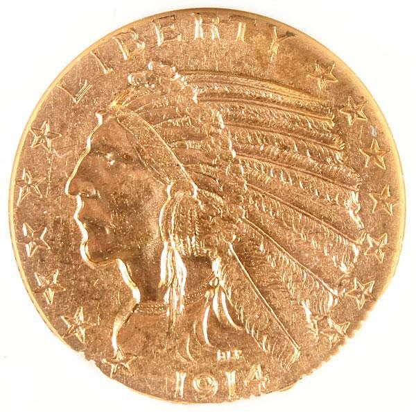 Appraisal: A INDIAN GOLD HALF EAGLE NGS MS A INDIAN GOLD